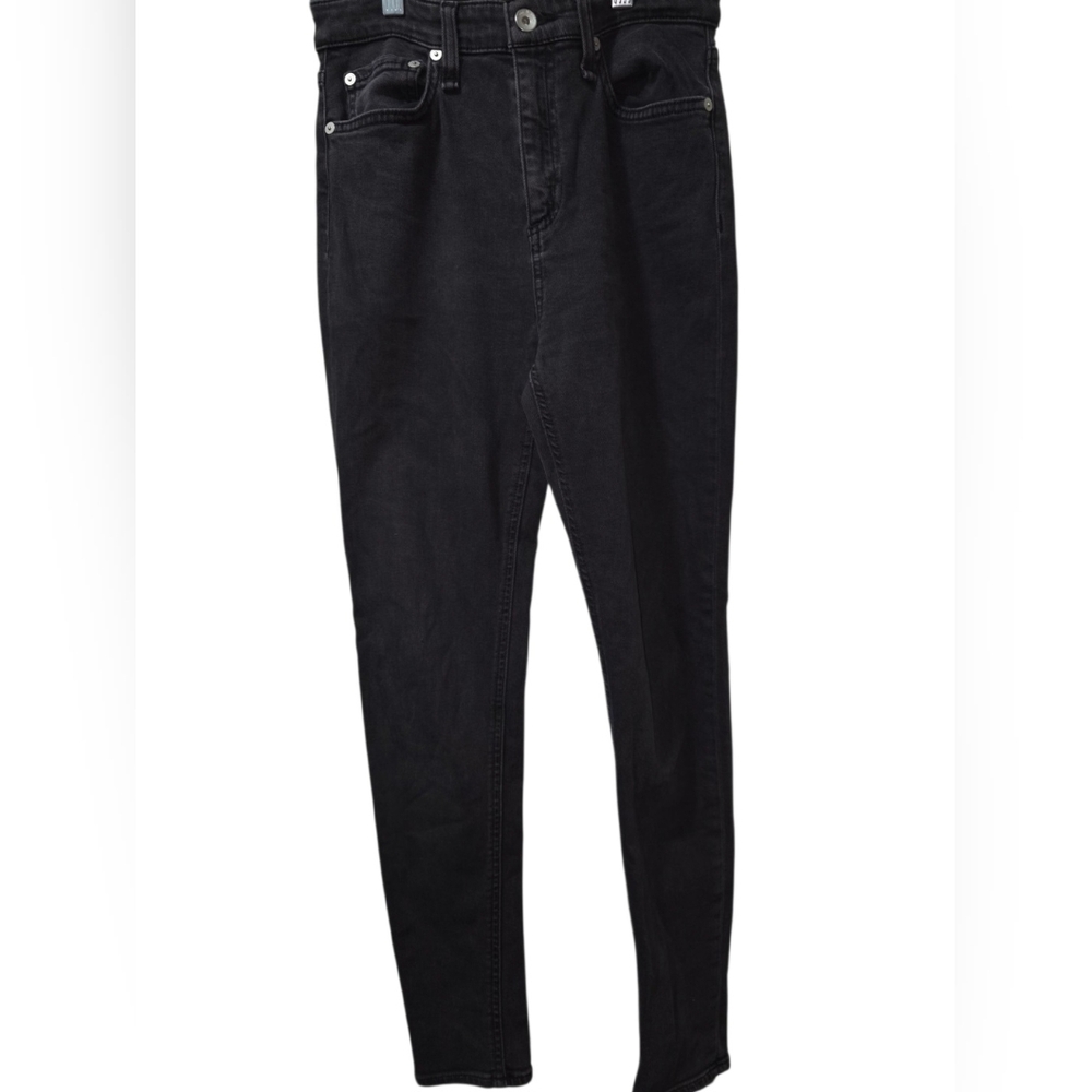 Rag & Bone Nina High Rise Ankle Skinny Jeans Size 26 Wythe Washed Black‎